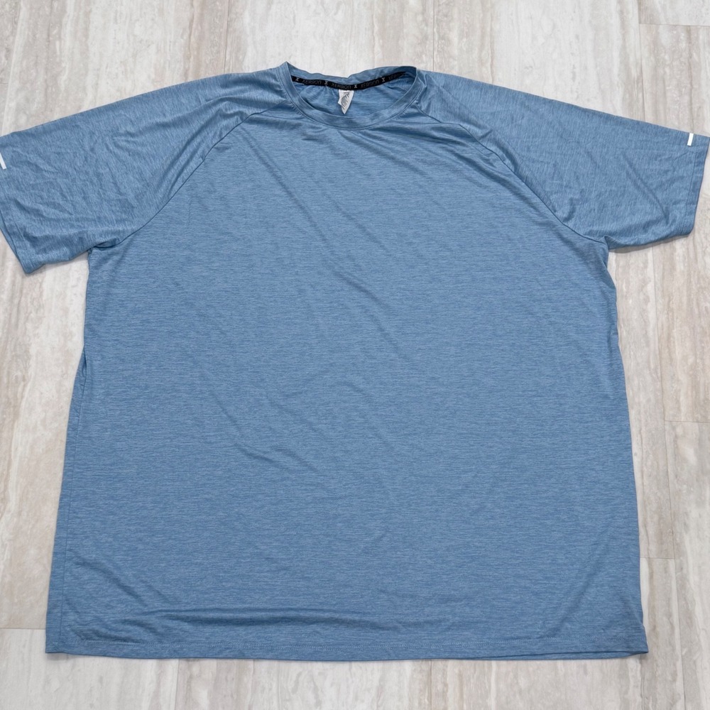 Xersion Mens 2XL Blue Heathered Quick Dry Short Sleeve Training Tee Shirt